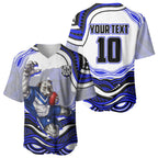Personalized Canterbury Bankstown Bulldogs Baseball Jersey Aboriginal Dot Art - Dreamtime Rugby Mascot