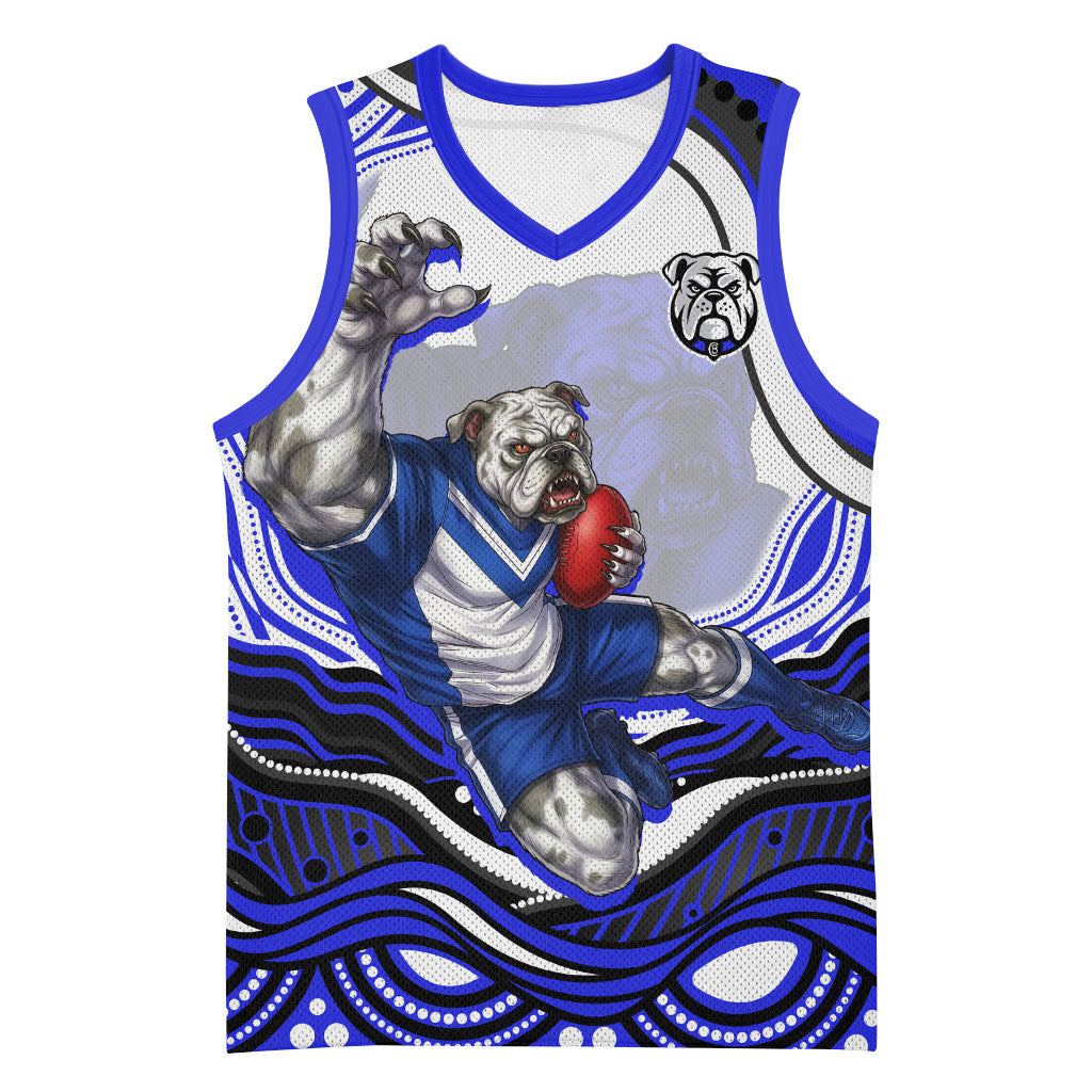 Personalized Canterbury Bankstown Bulldogs Basketball Jersey Aboriginal Dot Art - Dreamtime Rugby Mascot