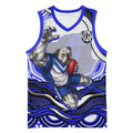 Personalized Canterbury Bankstown Bulldogs Basketball Jersey Aboriginal Dot Art - Dreamtime Rugby Mascot