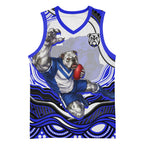 Personalized Canterbury Bankstown Bulldogs Basketball Jersey Aboriginal Dot Art - Dreamtime Rugby Mascot