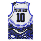 Personalized Canterbury Bankstown Bulldogs Basketball Jersey Aboriginal Dot Art - Dreamtime Rugby Mascot