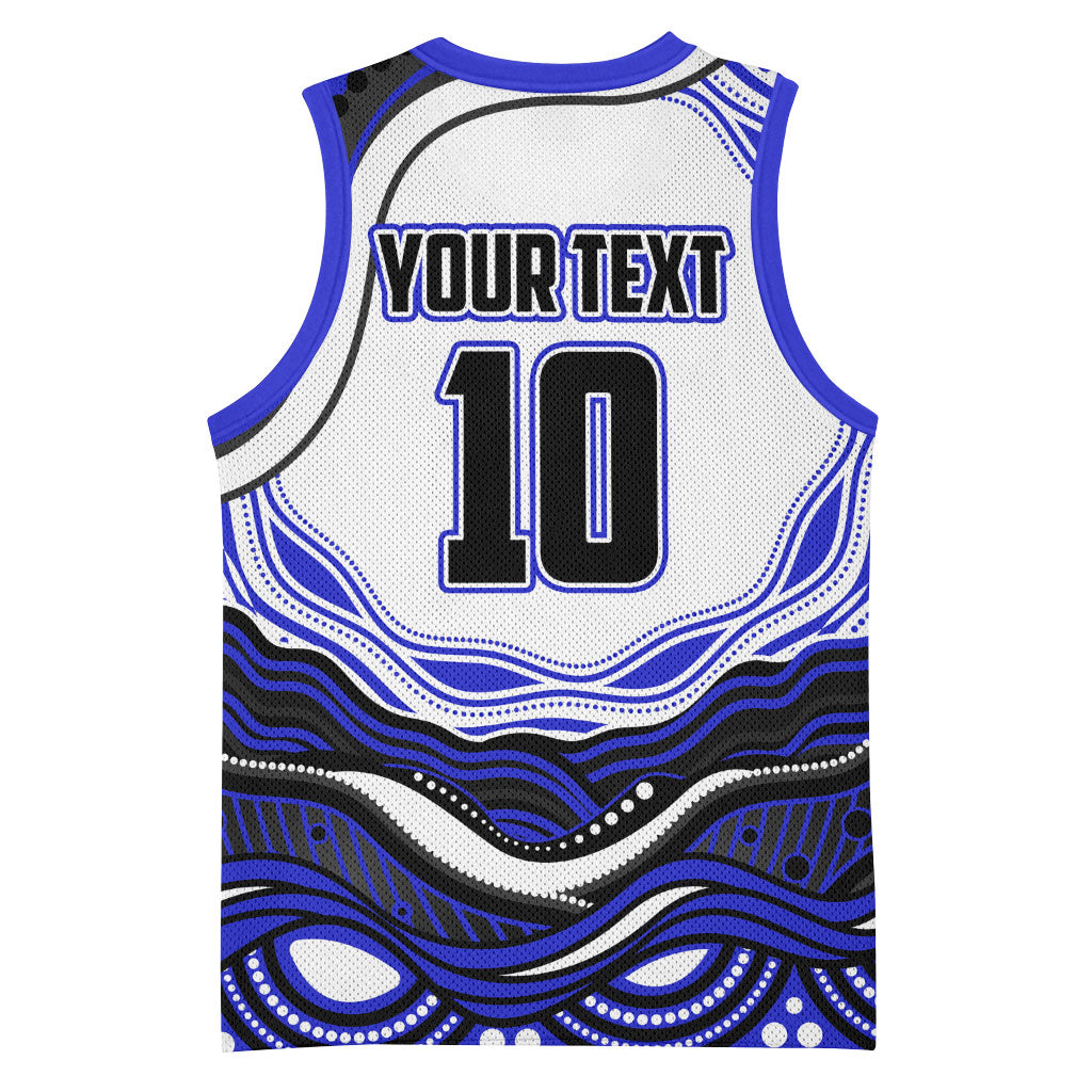 Personalized Canterbury Bankstown Bulldogs Basketball Jersey Aboriginal Dot Art - Dreamtime Rugby Mascot