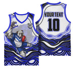 Personalized Canterbury Bankstown Bulldogs Basketball Jersey Aboriginal Dot Art - Dreamtime Rugby Mascot
