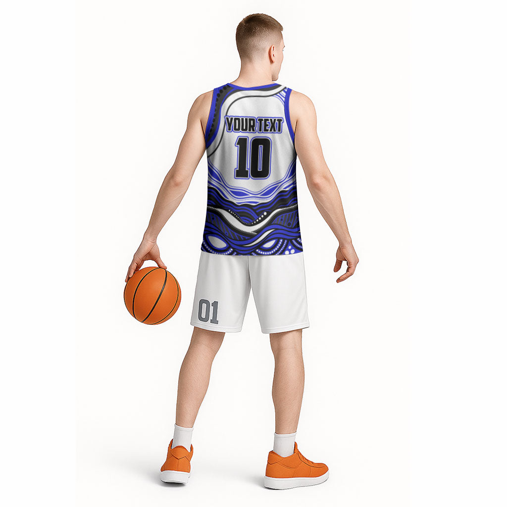 Personalized Canterbury Bankstown Bulldogs Basketball Jersey Aboriginal Dot Art - Dreamtime Rugby Mascot