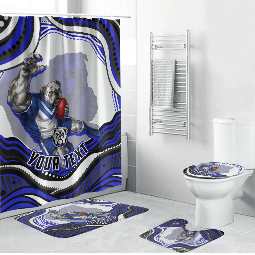 Personalized Canterbury Bankstown Bulldogs Bathroom Set Aboriginal Dot Art - Dreamtime Rugby Mascot