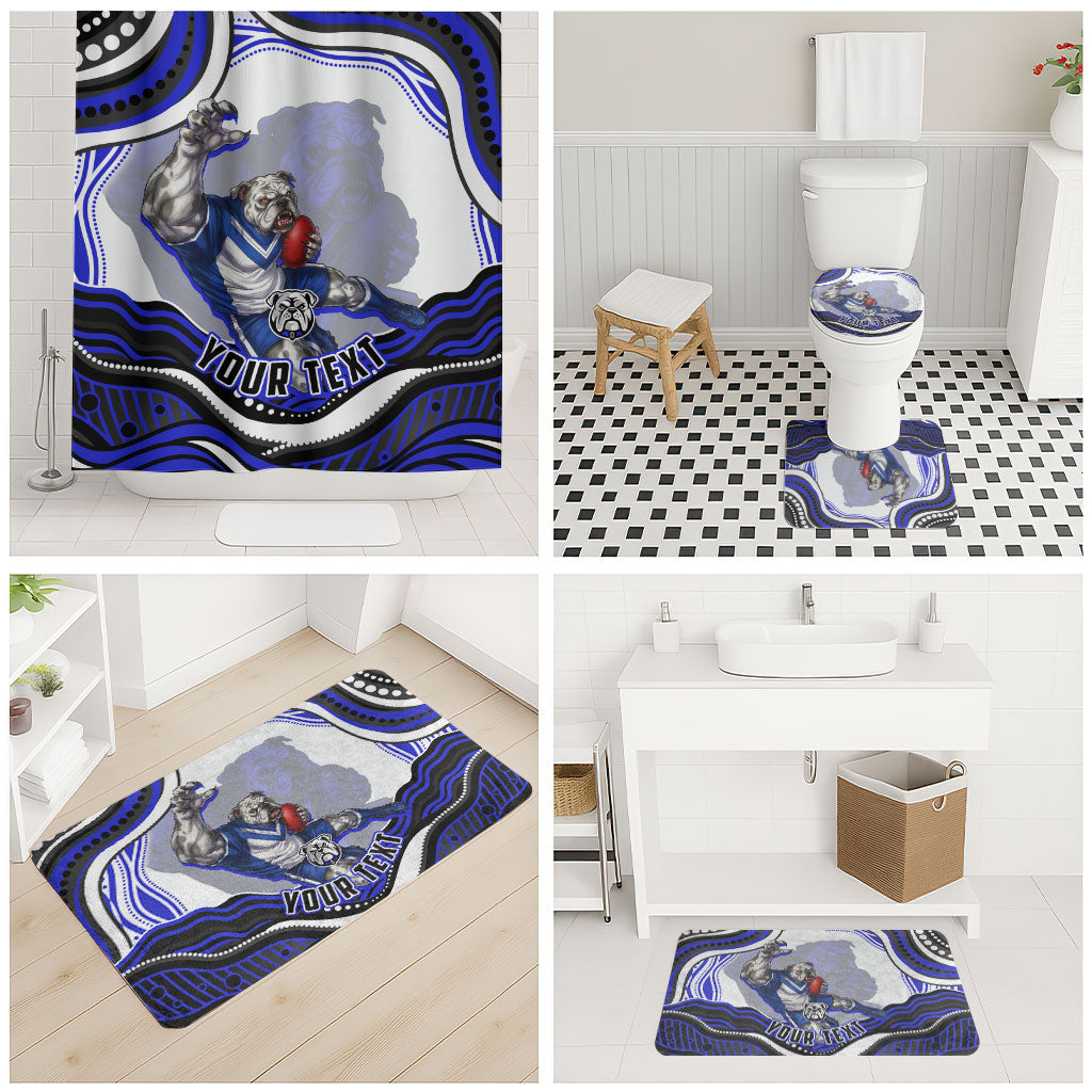 Personalized Canterbury Bankstown Bulldogs Bathroom Set Aboriginal Dot Art - Dreamtime Rugby Mascot