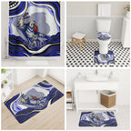 Personalized Canterbury Bankstown Bulldogs Bathroom Set Aboriginal Dot Art - Dreamtime Rugby Mascot
