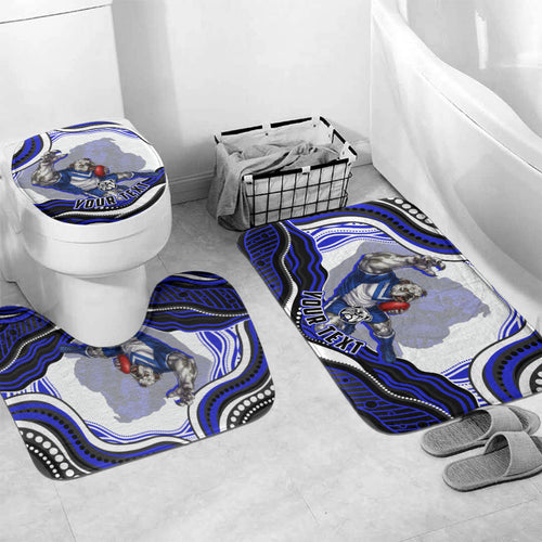 Personalized Canterbury Bankstown Bulldogs Bathroom Set Aboriginal Dot Art - Dreamtime Rugby Mascot