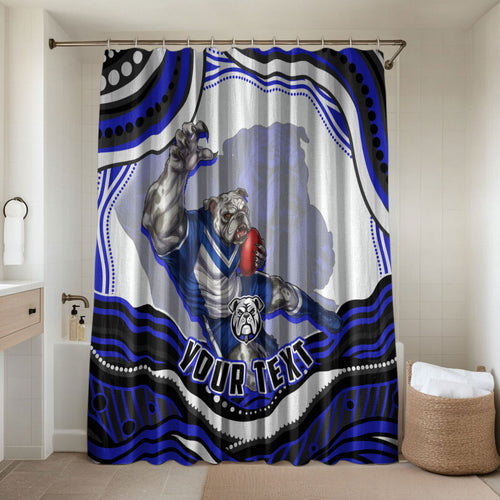 Personalized Canterbury Bankstown Bulldogs Bathroom Set Aboriginal Dot Art - Dreamtime Rugby Mascot