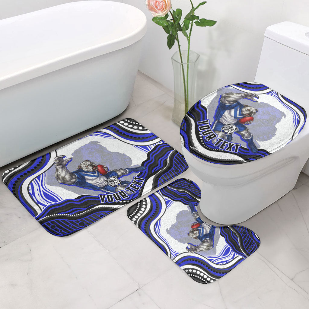 Personalized Canterbury Bankstown Bulldogs Bathroom Set Aboriginal Dot Art - Dreamtime Rugby Mascot