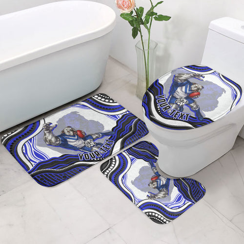 Personalized Canterbury Bankstown Bulldogs Bathroom Set Aboriginal Dot Art - Dreamtime Rugby Mascot