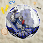 Personalized Canterbury Bankstown Bulldogs Beach Blanket Aboriginal Dot Art - Dreamtime Rugby Mascot