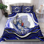 Personalized Canterbury Bankstown Bulldogs Bedding Set Aboriginal Dot Art - Dreamtime Rugby Mascot