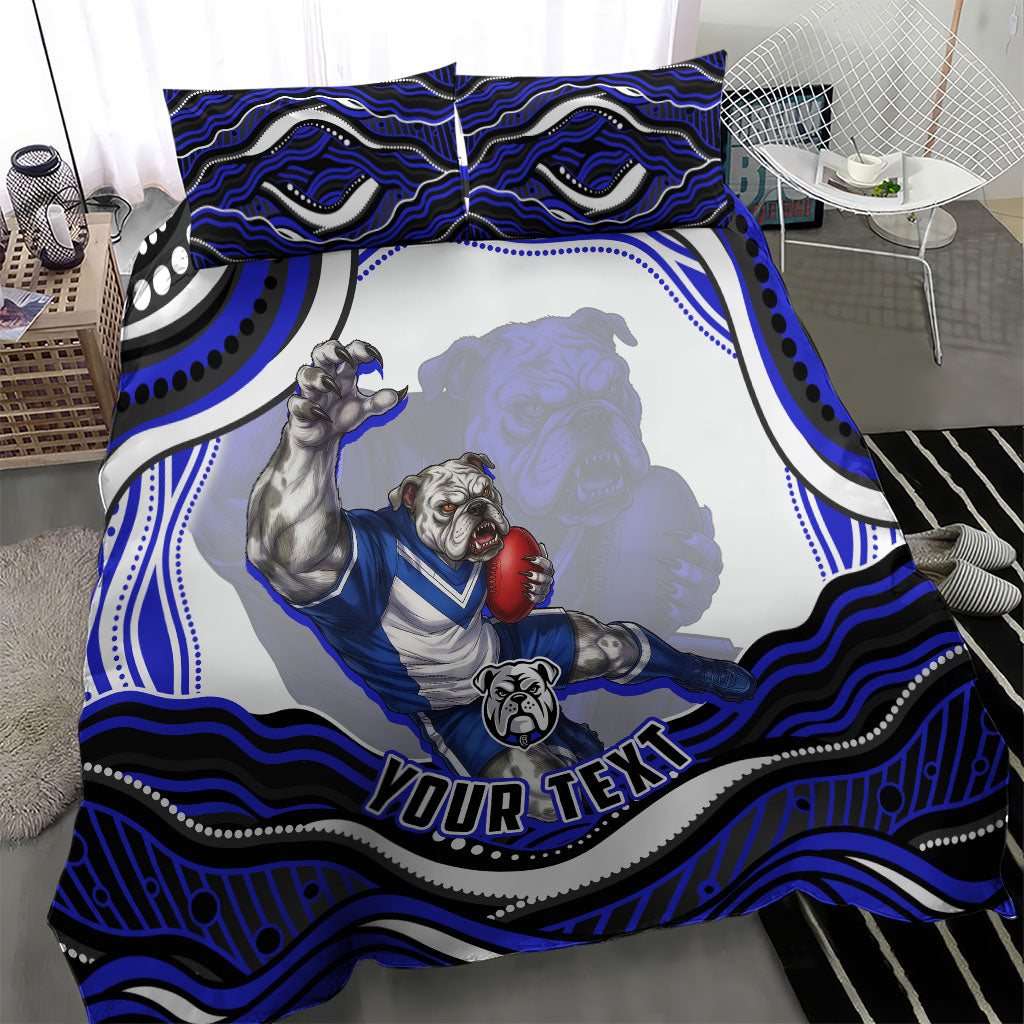Personalized Canterbury Bankstown Bulldogs Bedding Set Aboriginal Dot Art - Dreamtime Rugby Mascot