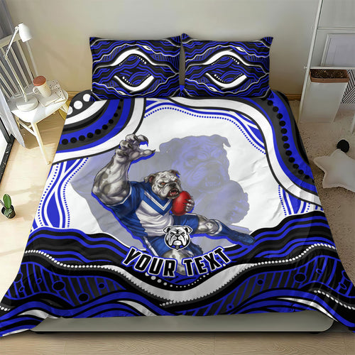 Personalized Canterbury Bankstown Bulldogs Bedding Set Aboriginal Dot Art - Dreamtime Rugby Mascot