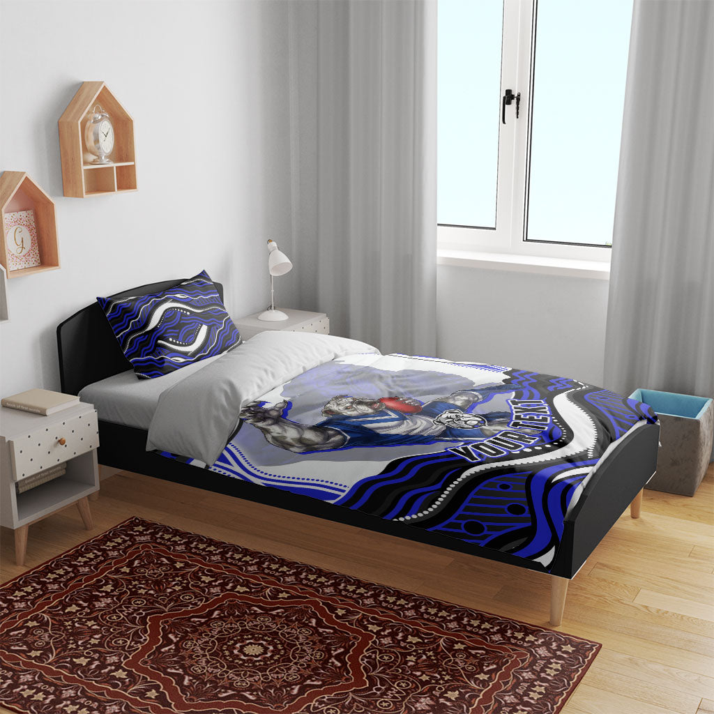 Personalized Canterbury Bankstown Bulldogs Bedding Set Aboriginal Dot Art - Dreamtime Rugby Mascot