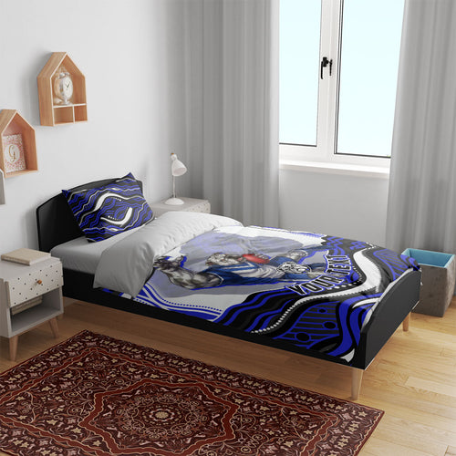 Personalized Canterbury Bankstown Bulldogs Bedding Set Aboriginal Dot Art - Dreamtime Rugby Mascot