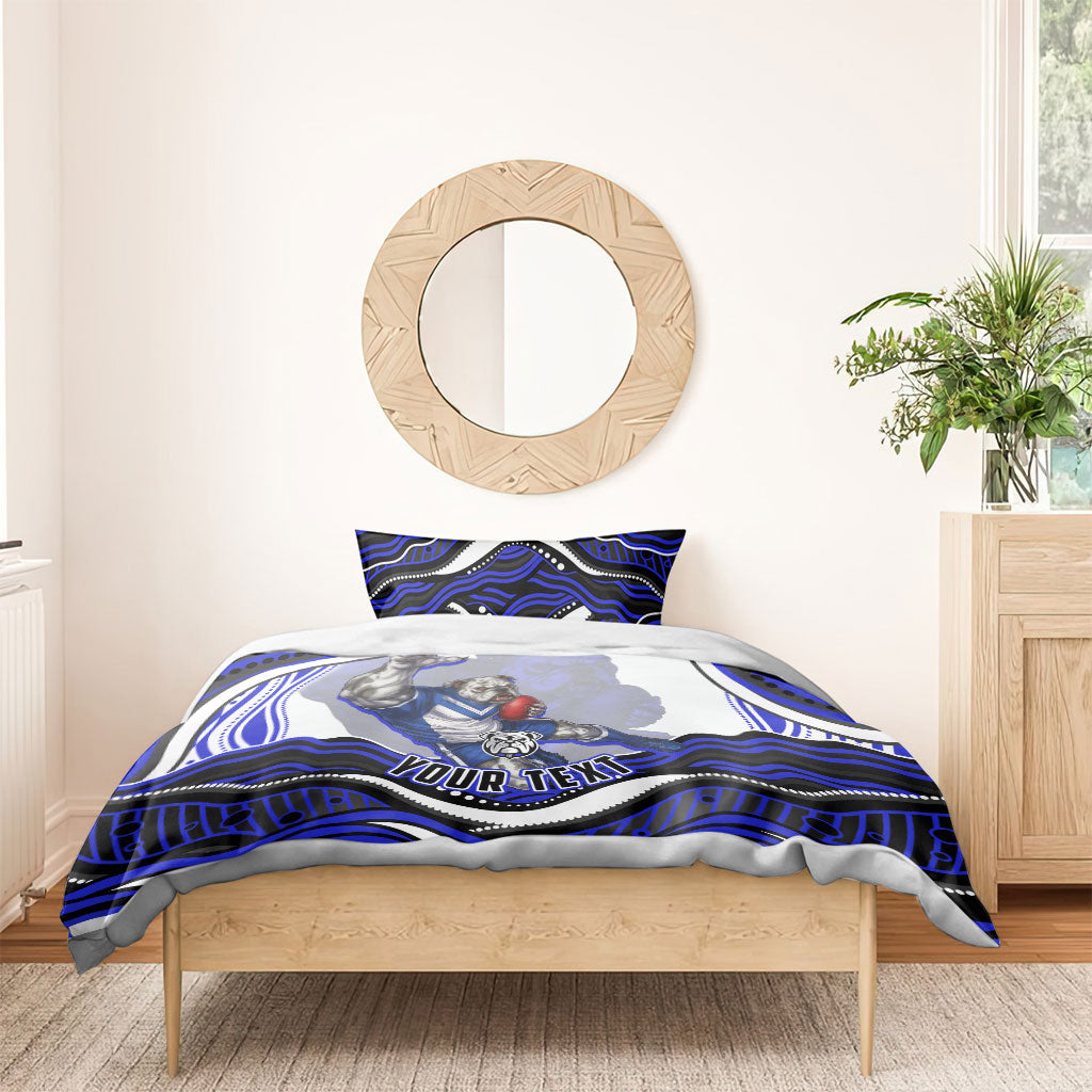 Personalized Canterbury Bankstown Bulldogs Bedding Set Aboriginal Dot Art - Dreamtime Rugby Mascot