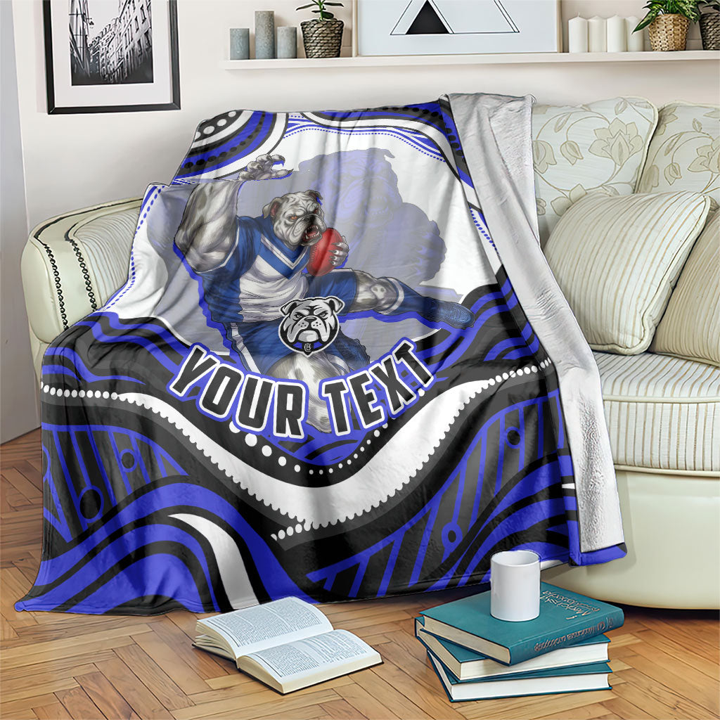 Personalized Canterbury Bankstown Bulldogs Blanket Aboriginal Dot Art - Dreamtime Rugby Mascot