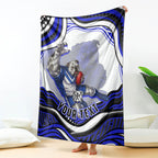 Personalized Canterbury Bankstown Bulldogs Blanket Aboriginal Dot Art - Dreamtime Rugby Mascot