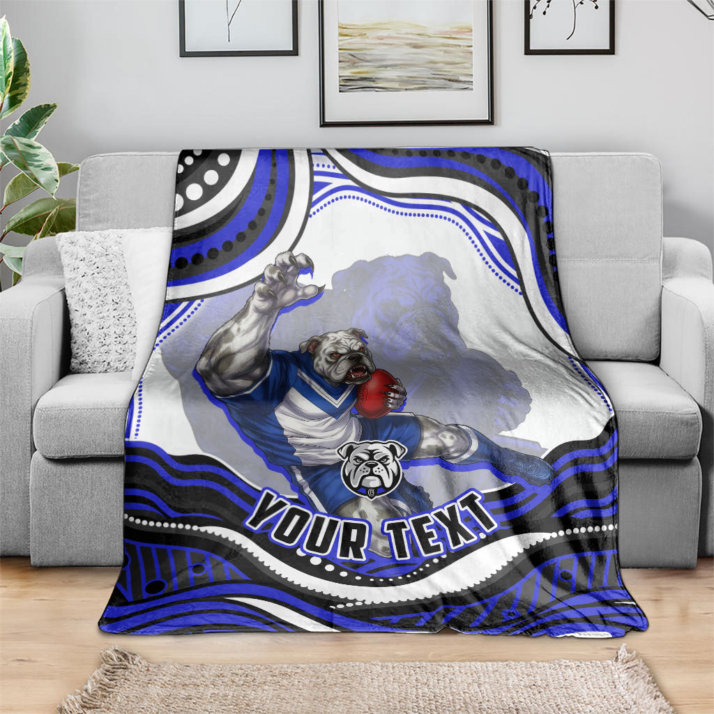 Personalized Canterbury Bankstown Bulldogs Blanket Aboriginal Dot Art - Dreamtime Rugby Mascot