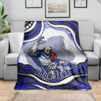 Personalized Canterbury Bankstown Bulldogs Blanket Aboriginal Dot Art - Dreamtime Rugby Mascot
