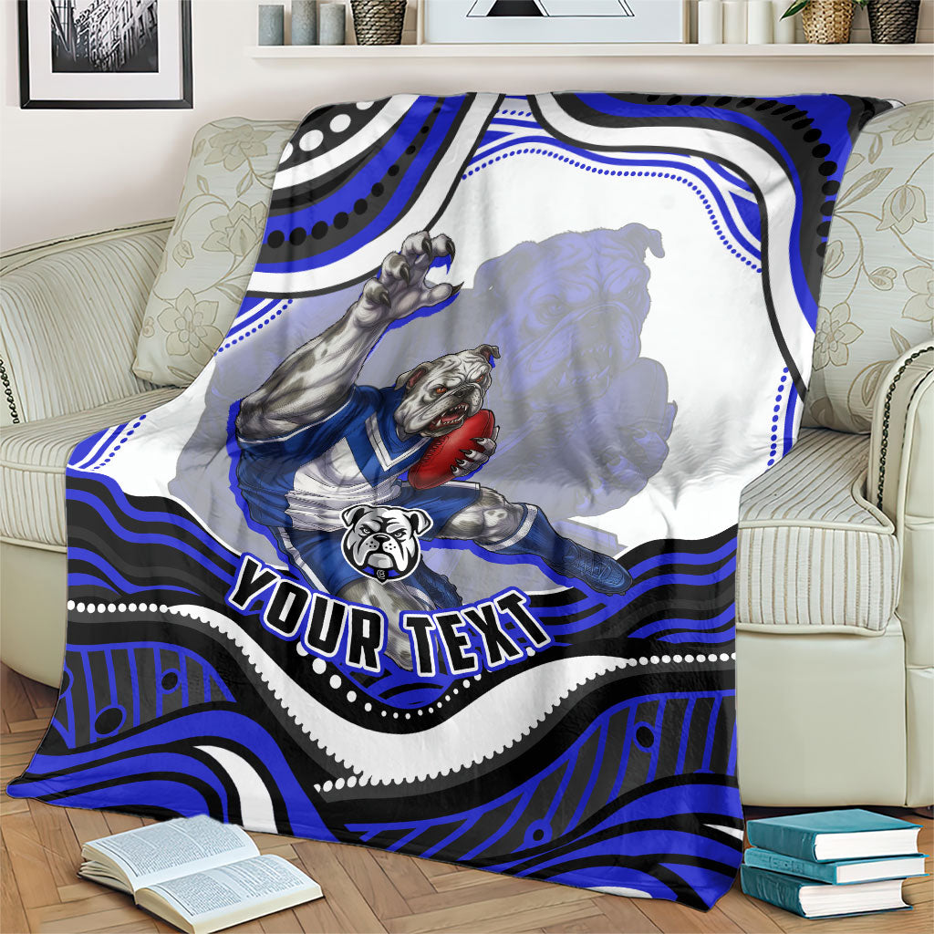 Personalized Canterbury Bankstown Bulldogs Blanket Aboriginal Dot Art - Dreamtime Rugby Mascot