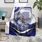 Personalized Canterbury Bankstown Bulldogs Blanket Aboriginal Dot Art - Dreamtime Rugby Mascot