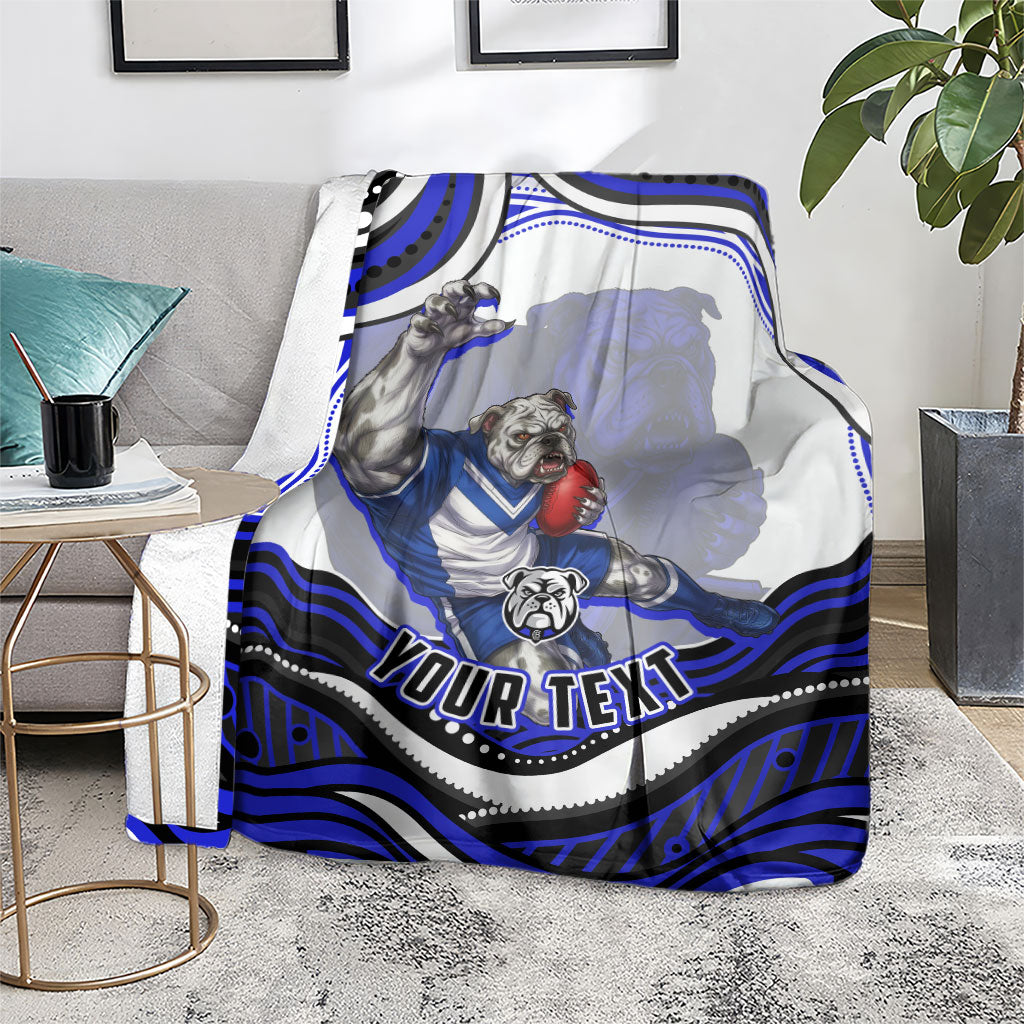 Personalized Canterbury Bankstown Bulldogs Blanket Aboriginal Dot Art - Dreamtime Rugby Mascot
