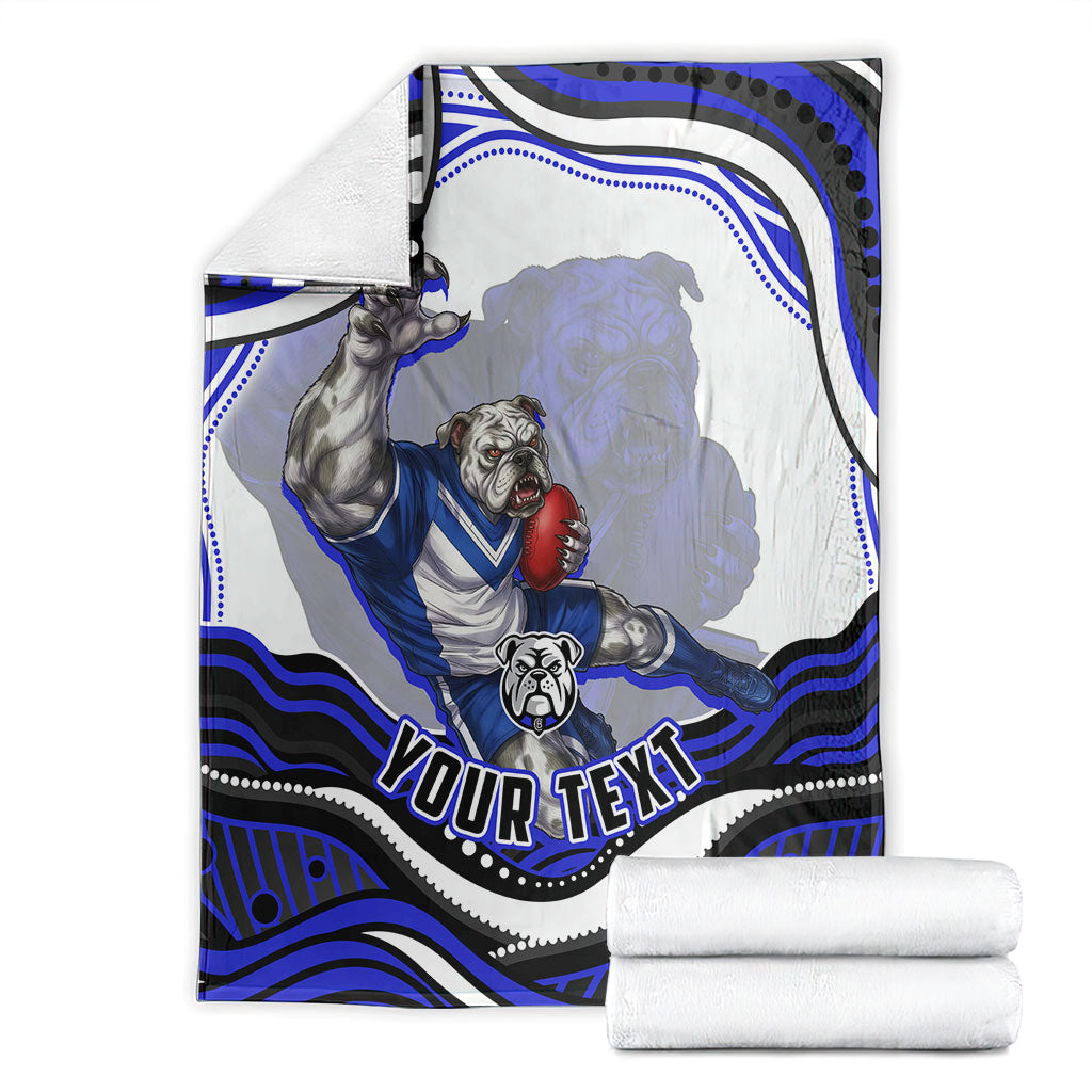 Personalized Canterbury Bankstown Bulldogs Blanket Aboriginal Dot Art - Dreamtime Rugby Mascot