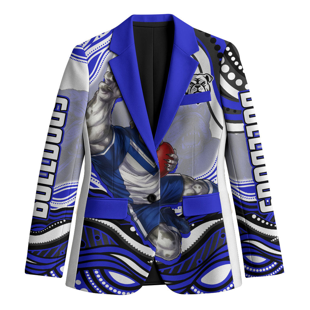 Personalized Canterbury Bankstown Bulldogs Blazer Aboriginal Dot Art - Dreamtime Rugby Mascot