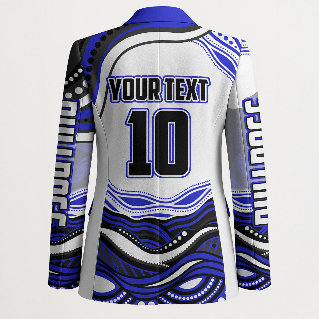 Personalized Canterbury Bankstown Bulldogs Blazer Aboriginal Dot Art - Dreamtime Rugby Mascot