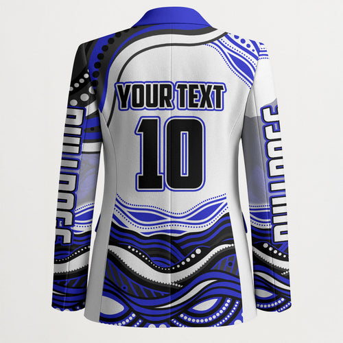 Personalized Canterbury Bankstown Bulldogs Blazer Aboriginal Dot Art - Dreamtime Rugby Mascot