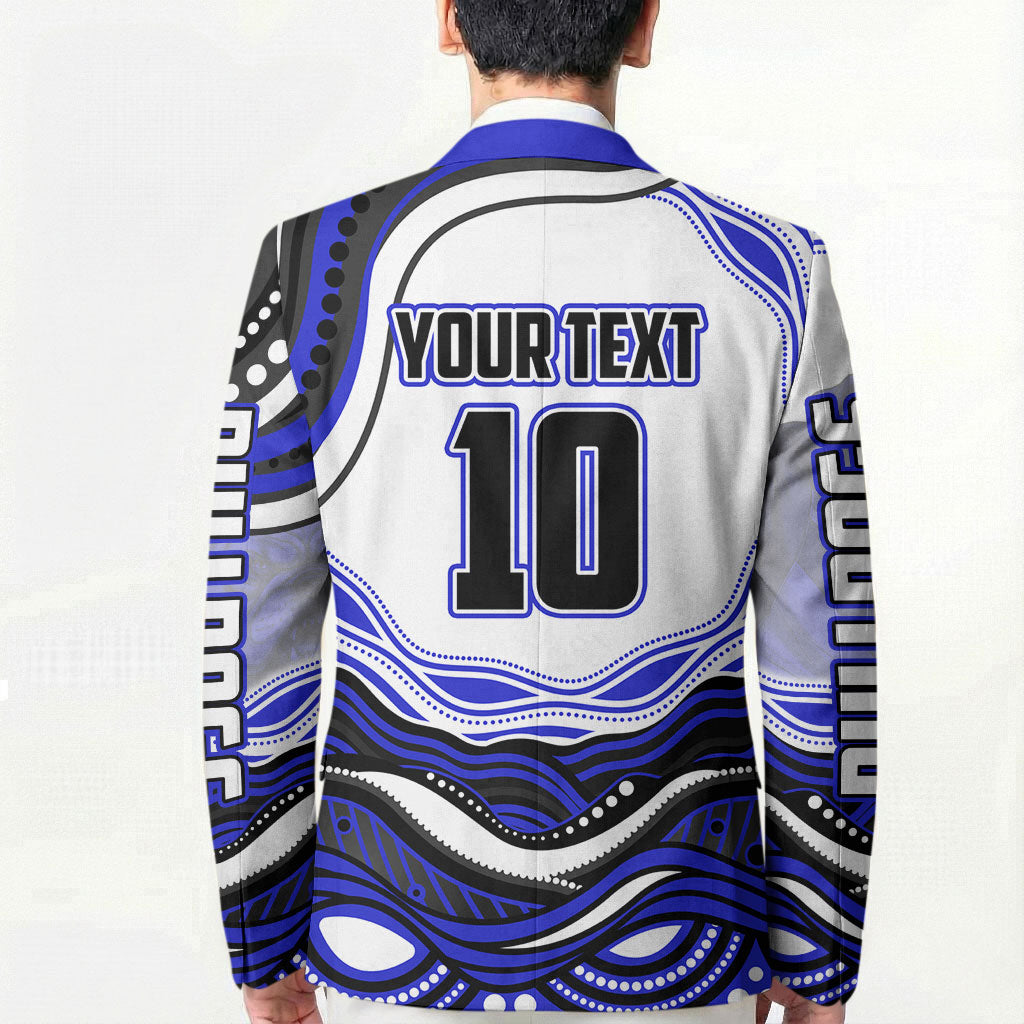 Personalized Canterbury Bankstown Bulldogs Blazer Aboriginal Dot Art - Dreamtime Rugby Mascot