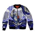 Personalized Canterbury Bankstown Bulldogs Bomber Jacket Aboriginal Dot Art - Dreamtime Rugby Mascot