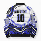 Personalized Canterbury Bankstown Bulldogs Bomber Puffer Jacket Aboriginal Dot Art - Dreamtime Rugby Mascot