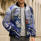 Personalized Canterbury Bankstown Bulldogs Bomber Puffer Jacket Aboriginal Dot Art - Dreamtime Rugby Mascot