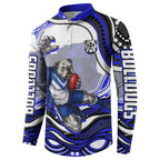 Personalized Canterbury Bankstown Bulldogs Button Sweatshirt Aboriginal Dot Art - Dreamtime Rugby Mascot