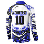 Personalized Canterbury Bankstown Bulldogs Button Sweatshirt Aboriginal Dot Art - Dreamtime Rugby Mascot