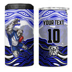 Personalized Canterbury Bankstown Bulldogs 4 in 1 Can Cooler Tumbler Aboriginal Dot Art - Dreamtime Rugby Mascot