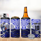 Personalized Canterbury Bankstown Bulldogs 4 in 1 Can Cooler Tumbler Aboriginal Dot Art - Dreamtime Rugby Mascot