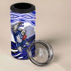 Personalized Canterbury Bankstown Bulldogs 4 in 1 Can Cooler Tumbler Aboriginal Dot Art - Dreamtime Rugby Mascot