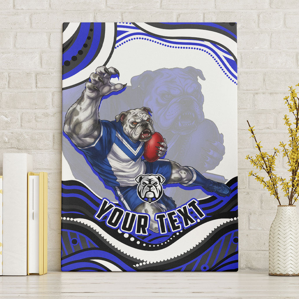 Personalized Canterbury Bankstown Bulldogs Canvas Wall Art Aboriginal Dot Art - Dreamtime Rugby Mascot
