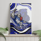 Personalized Canterbury Bankstown Bulldogs Canvas Wall Art Aboriginal Dot Art - Dreamtime Rugby Mascot
