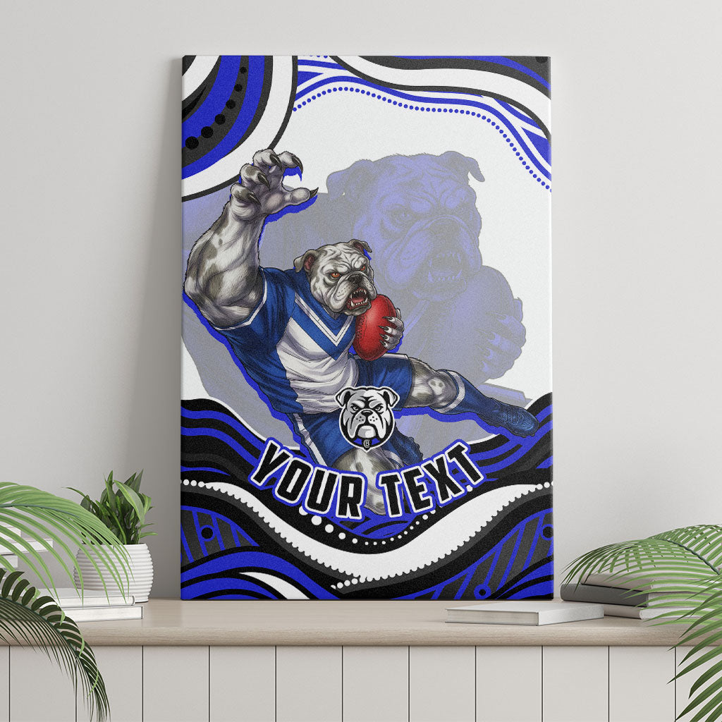 Personalized Canterbury Bankstown Bulldogs Canvas Wall Art Aboriginal Dot Art - Dreamtime Rugby Mascot