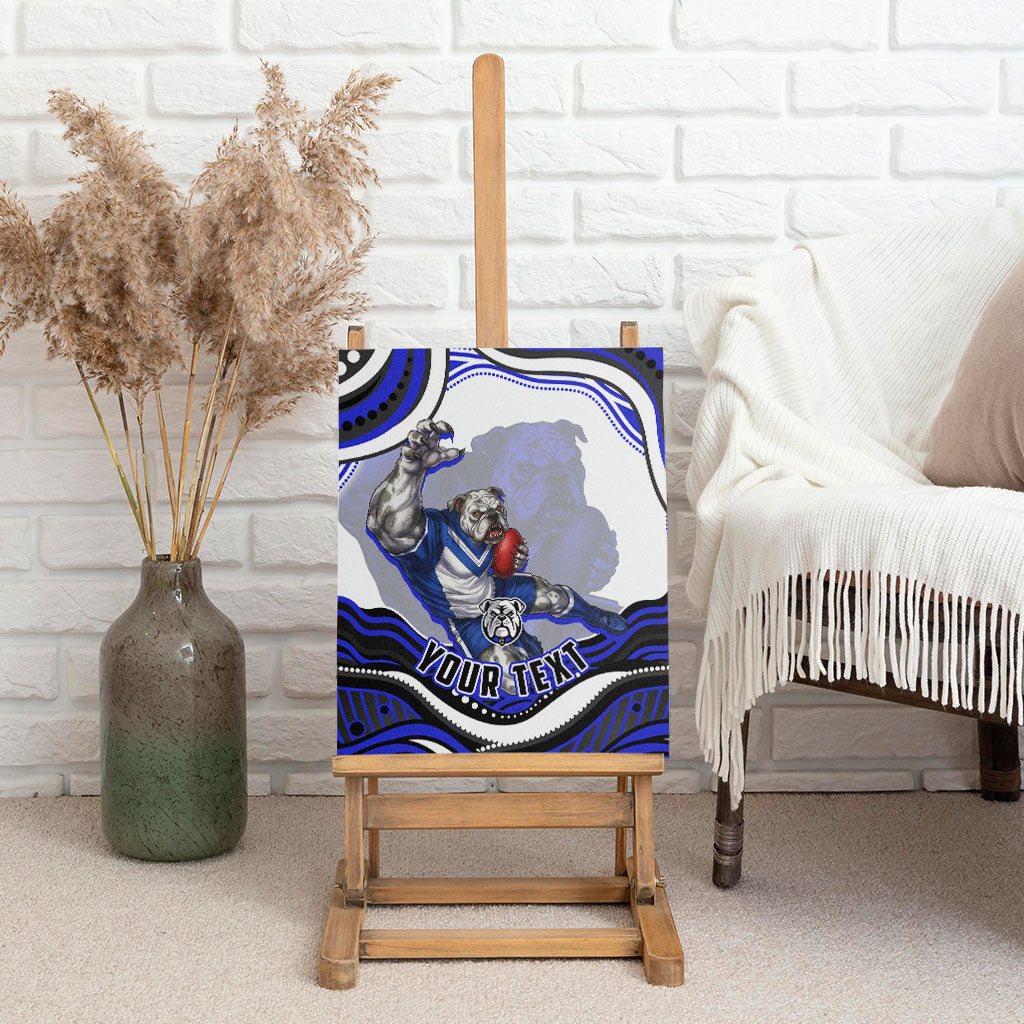 Personalized Canterbury Bankstown Bulldogs Canvas Wall Art Aboriginal Dot Art - Dreamtime Rugby Mascot