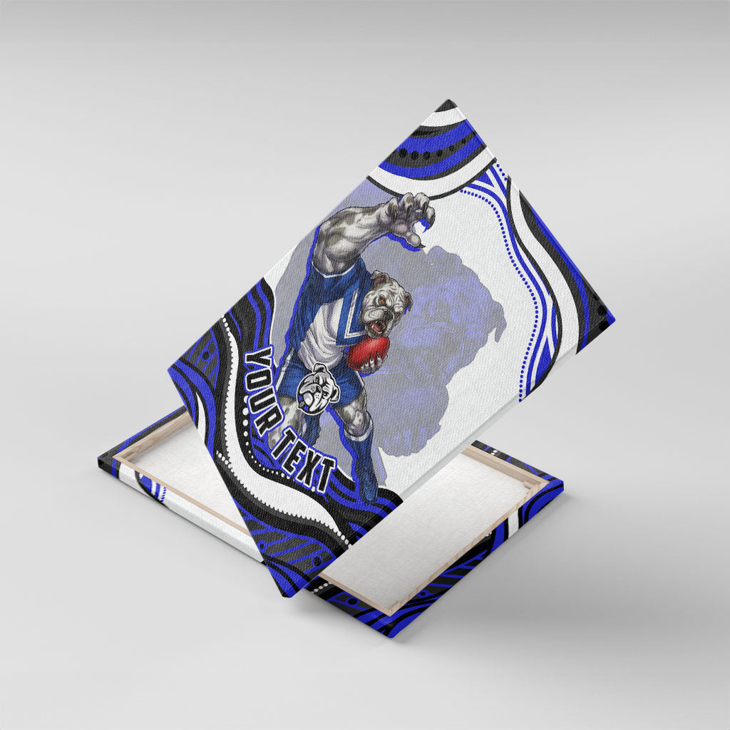 Personalized Canterbury Bankstown Bulldogs Canvas Wall Art Aboriginal Dot Art - Dreamtime Rugby Mascot