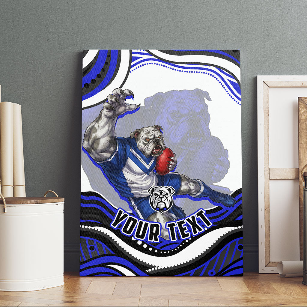 Personalized Canterbury Bankstown Bulldogs Canvas Wall Art Aboriginal Dot Art - Dreamtime Rugby Mascot