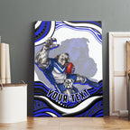 Personalized Canterbury Bankstown Bulldogs Canvas Wall Art Aboriginal Dot Art - Dreamtime Rugby Mascot