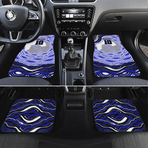 Personalized Canterbury Bankstown Bulldogs Car Mats Aboriginal Dot Art - Dreamtime Rugby Mascot